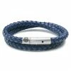 Lucleon Collins | 1/4" (6 mm) Navy Blue Leather Wrap Around Bracelet