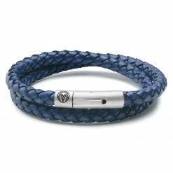 Lucleon Collins | 1/4" (6 mm) Navy Blue Leather Wrap Around Bracelet