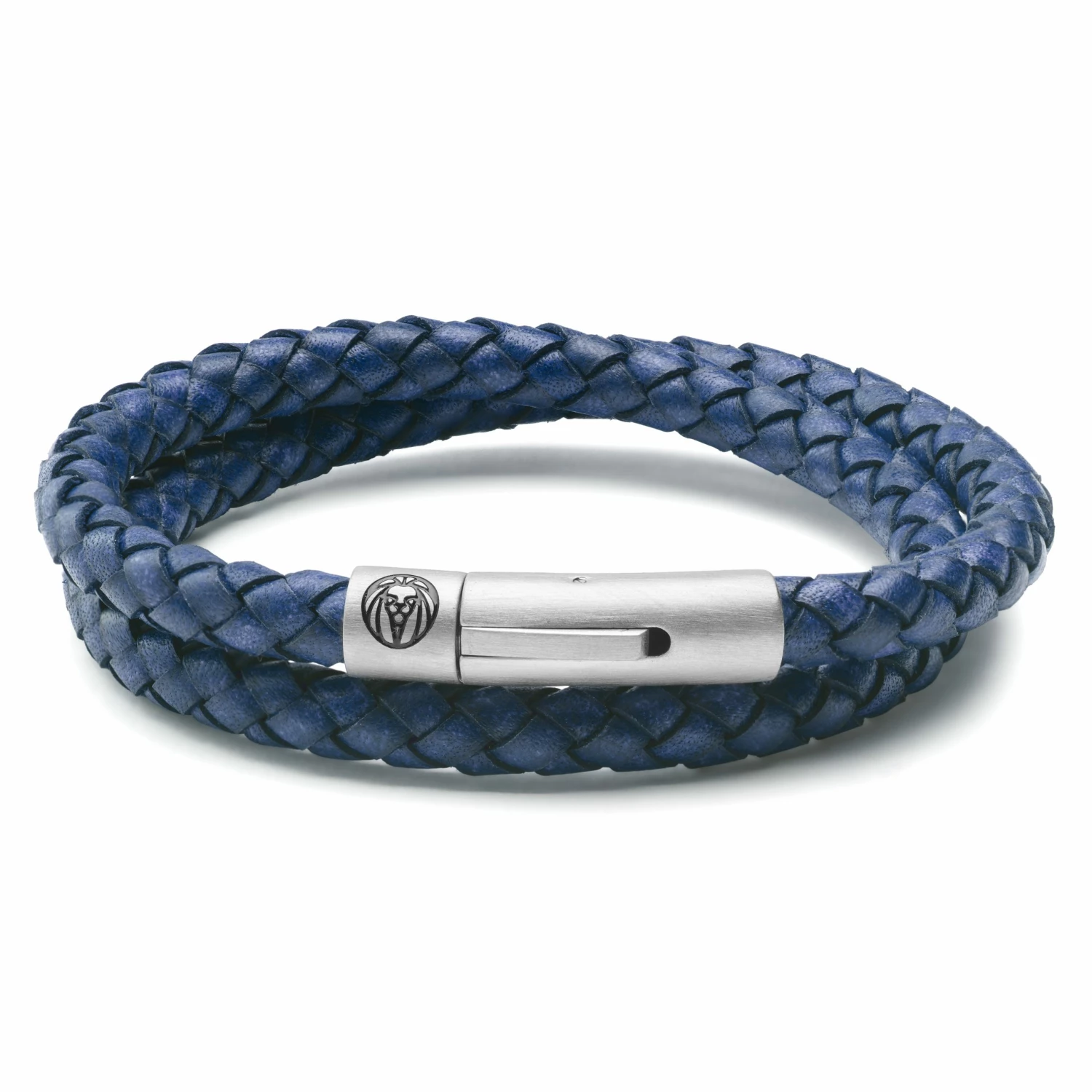 Lucleon Collins | 1/4" (6 mm) Navy Blue Leather Wrap Around Bracelet 1 Lucleon Collins | 1/4" (6 mm) Navy Blue Leather Wrap Around Bracelet