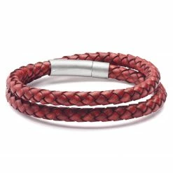 Lucleon Collins | 1/4" (6 mm) Red Leather Wrap Around Bracelet -MEN'S BRACELETS Sales Store 03 Z89f9f608f82c3ba04b78fc8b73173ae2 4