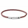 Lucleon Collins | 1/8" (3 mm) Red Woven Leather Bracelet