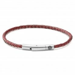 Lucleon Collins | 1/8" (3 mm) Red Woven Leather Bracelet