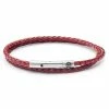 Lucleon Collins | 1/8" (3 mm) Red Woven Leather Wrap Bracelet
