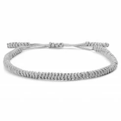 Waykins Adjustable Grey Nylon Lucky Knot Bracelet -MEN'S BRACELETS Sales Store 1 1 010e3081c6e2250068614d99ed6f6b72