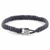 Lucleon Grey Waxed Cotton & Silver Bracelet