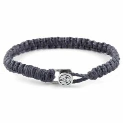 Lucleon Grey Waxed Cotton & Silver Bracelet
