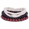 Lucleon Miro | Red Natural Wood & White Coconut Bracelet Set