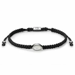 Waykins Atlantis | Black Nylon Mother-of-Pearl Bracelet