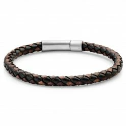 Lucleon Collins | 6mm Brown & Black Woven Leather Bracelet -MEN'S BRACELETS Sales Store 1 2.25f2e538256847b4d72797982542e557 2