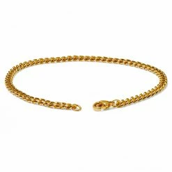 Lucleon 4mm Gold-Tone Stainless Steel Curb Chain Bracelet -MEN'S BRACELETS Sales Store 1 2.3b106366388797e77fd6598264d5eb12 3