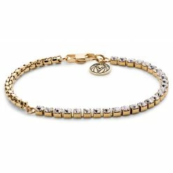 Lucleon Amager | Gold-Tone Zirconia Stainless Steel Chain Bracelet