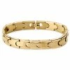 Lucleon Gold-Tone Titanium Snap Lock Bracelet