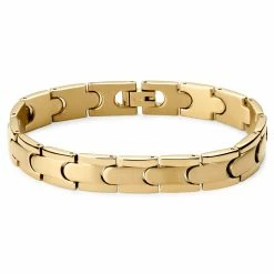 Lucleon Gold-Tone Titanium Snap Lock Bracelet