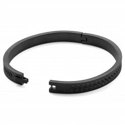 Lucleon Arie | Black Stainless Steel Rope Texture Bangle Bracelet -MEN'S BRACELETS Sales Store 1 3 uze