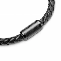 Seizmont Panther | Black Carbon Fiber Leather Bracelet -MEN'S BRACELETS Sales Store 1 3.02f2ac83d5c40825d3ee2913c8ffaf9b 3