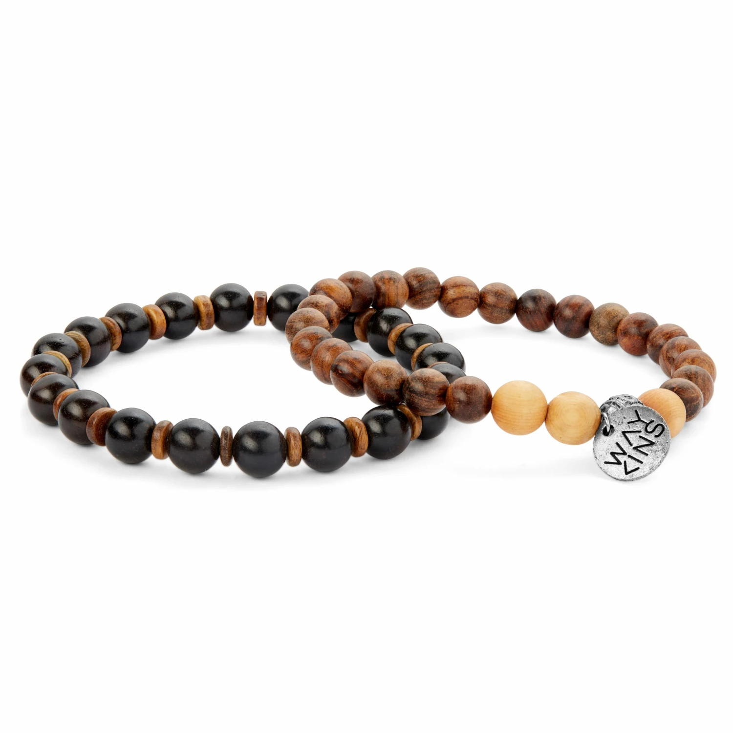 Waykins Wave | Natural Black & Earth Tones Wooden Bracelet Set 2 Waykins Wave | Natural Black & Earth Tones Wooden Bracelet Set - Image 2