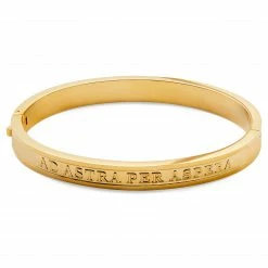 Lucleon Arie | Gold-Tone Stainless Steel Ad Astra Bangle Bracelet