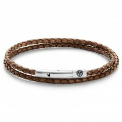 Lucleon Collins | 3mm Rusty Brown Woven Leather Wrap Bracelet