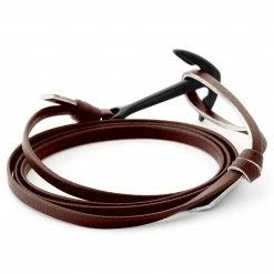 Tailor Toki Brown Faux Leather Anchor Bracelet -MEN'S BRACELETS Sales Store 10 1 copy 2