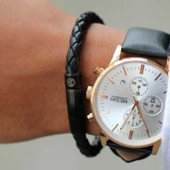 Lucleon Black Braided Leather Cord Bracelet -MEN'S BRACELETS Sales Store 10496 bracelet 1