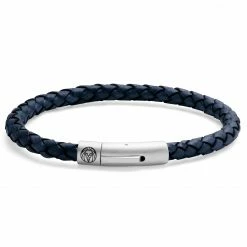 Lucleon Bolo | Blue Leather Rope & Stainless Steel Bracelet