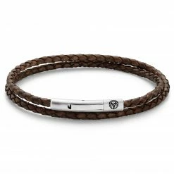 Lucleon Collins | 3mm Brown Woven Leather Wrap Bracelet