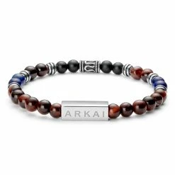 Arkai Black Onyx, Lapis Lazuli & Tiger's Eye Bracelet