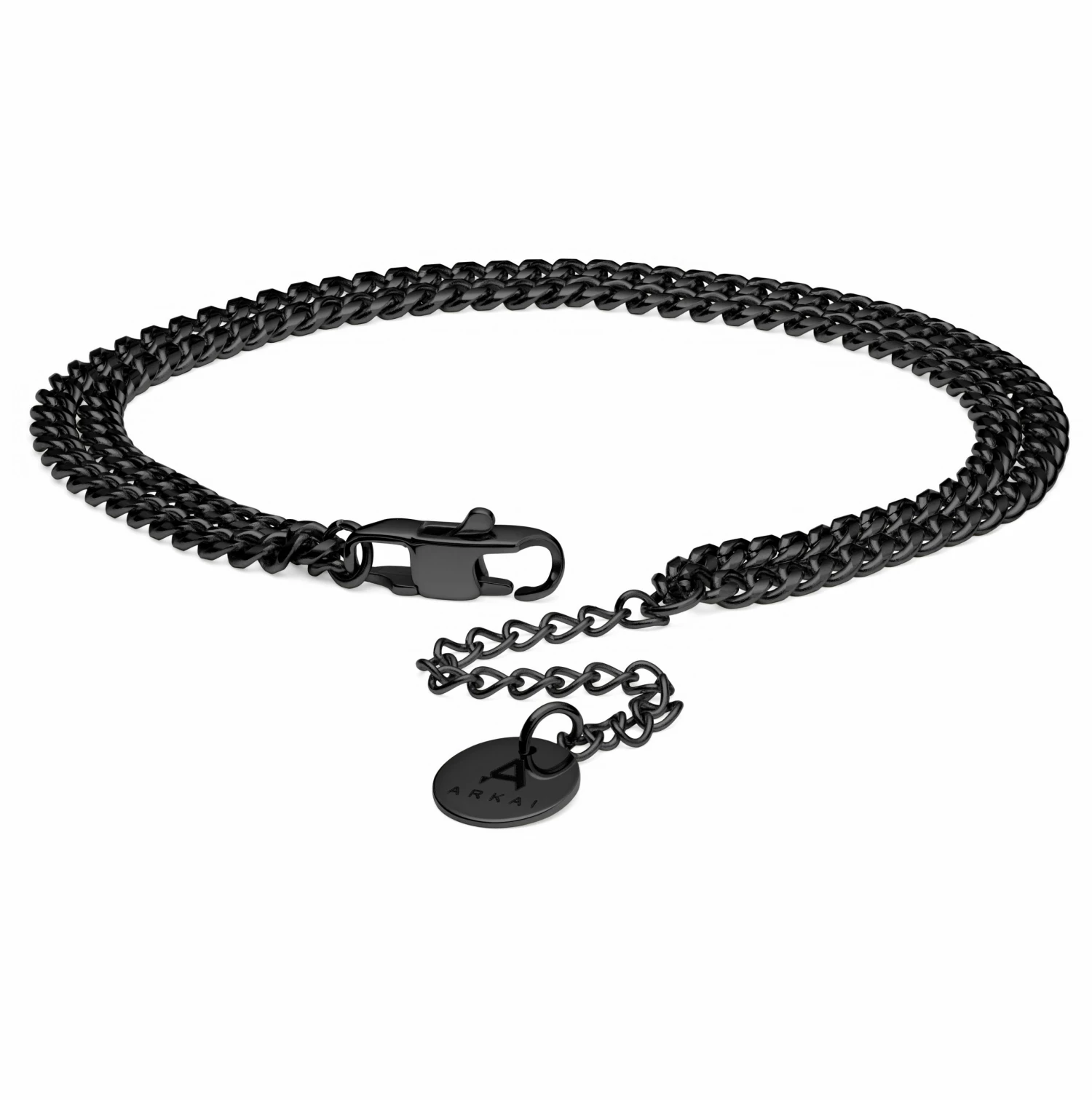 Arkai Rico | Black Double Curb Chain Bracelet 3 Arkai Rico | Black Double Curb Chain Bracelet - Image 3