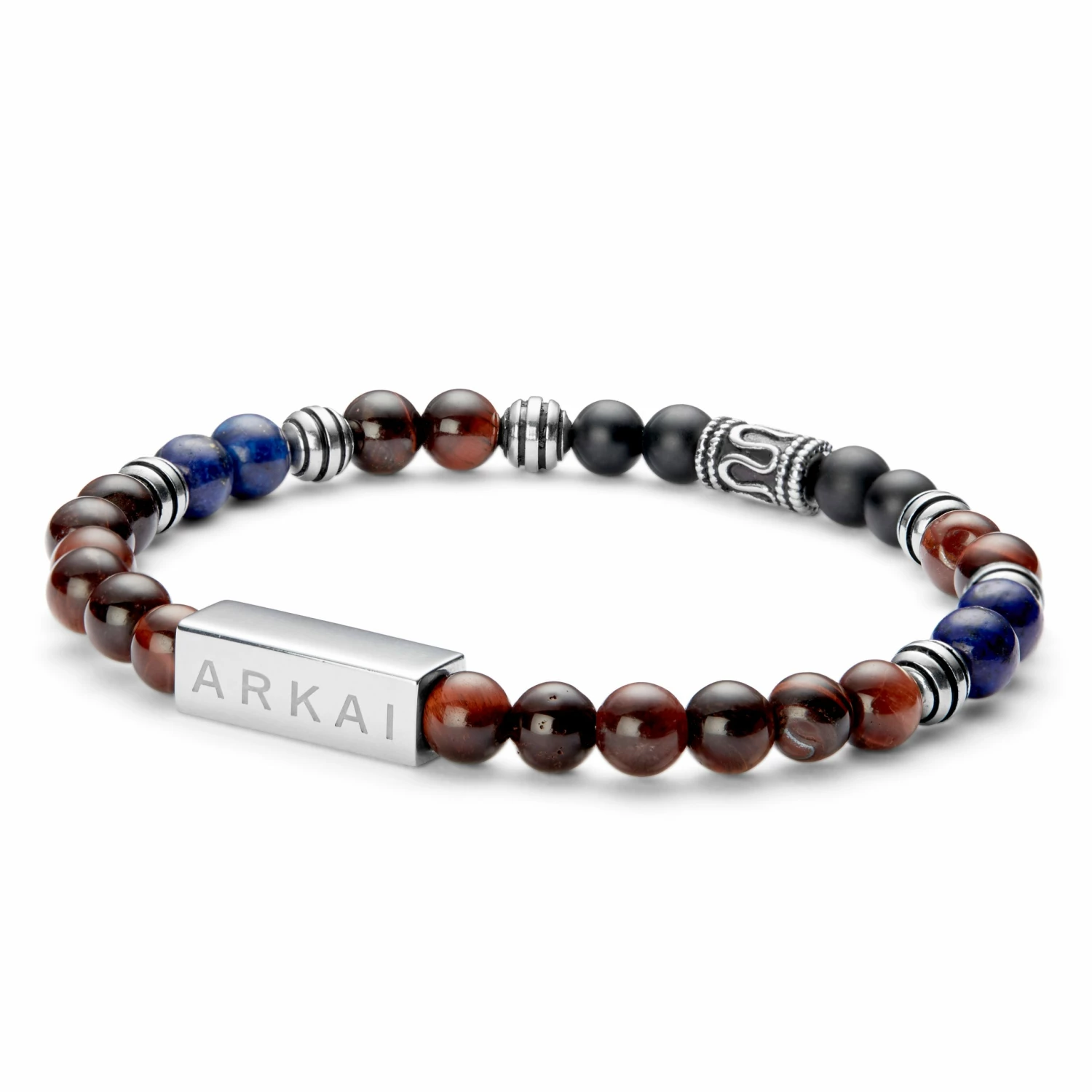 Arkai Black Onyx, Lapis Lazuli & Tiger's Eye Bracelet 2 Arkai Black Onyx, Lapis Lazuli & Tiger's Eye Bracelet - Image 2
