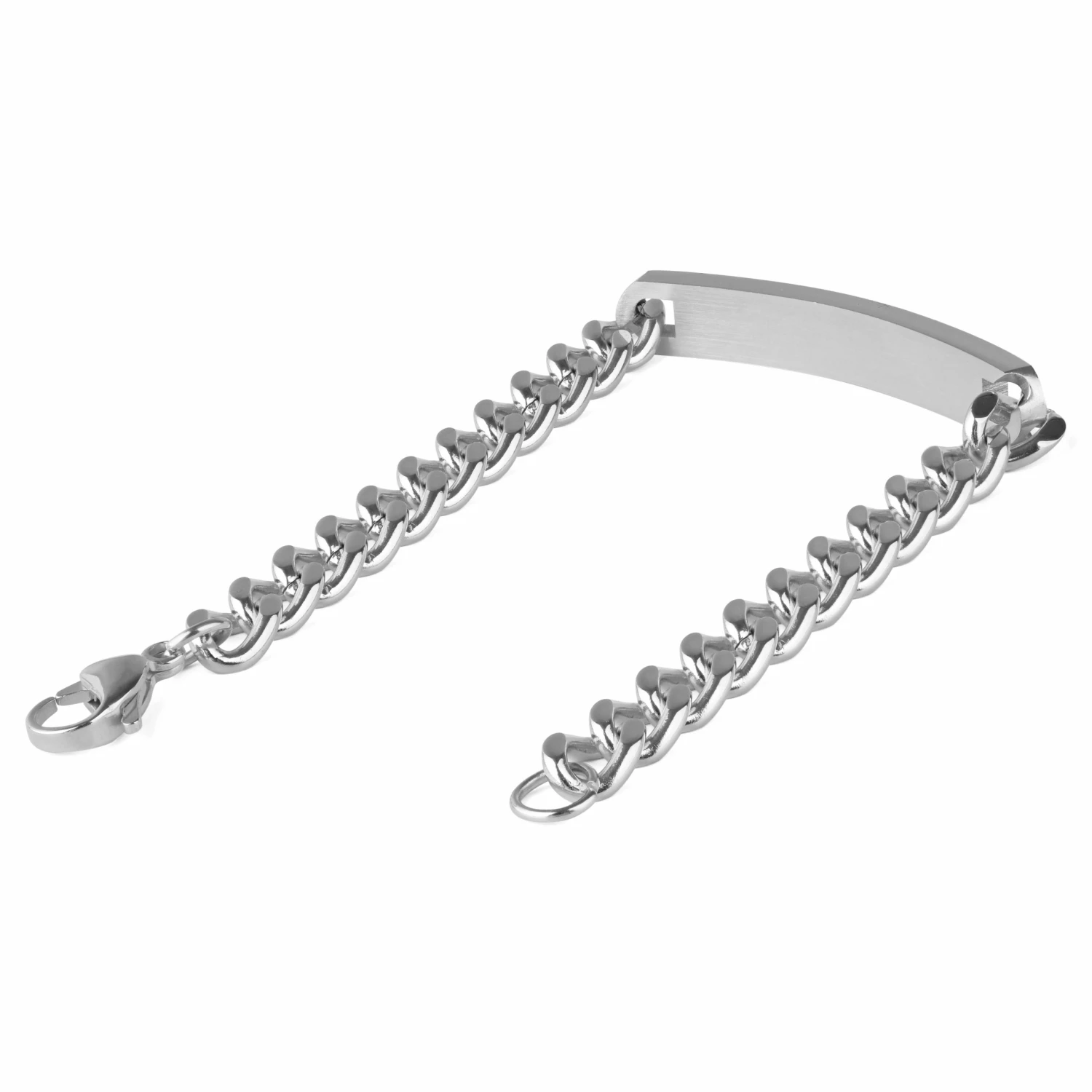 Fort Tempus 7mm Silver-Tone Stainless Steel ID Bracelet 6 Fort Tempus 7mm Silver-Tone Stainless Steel ID Bracelet - Image 6