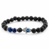 Neshraw Black Lava Rock & Blue Lapis Lazuli Palm Bracelet