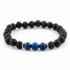 Neshraw Blue Lapis Lazuli & Black Lava Rock Bracelet
