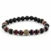 Neshraw Black Lava Rock & Red Tiger's Eye Bracelet