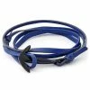 Tailor Toki Navy Blue Faux Leather Anchor Bracelet