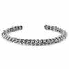 Fort Tempus Silver-Tone Stainless Steel Chain-Link Cuff Bracelet