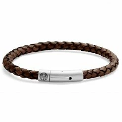 Lucleon Bolo | Brown Leather Rope & Stainless Steel Bracelet