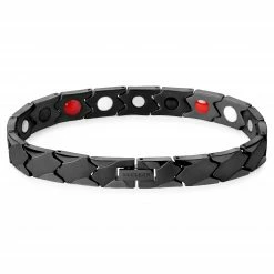 Lucleon Black Asymmetric Titanium Magnetic Bracelet -MEN'S BRACELETS Sales Store 12 1mag