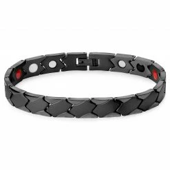Lucleon Black Asymmetric Titanium Magnetic Bracelet
