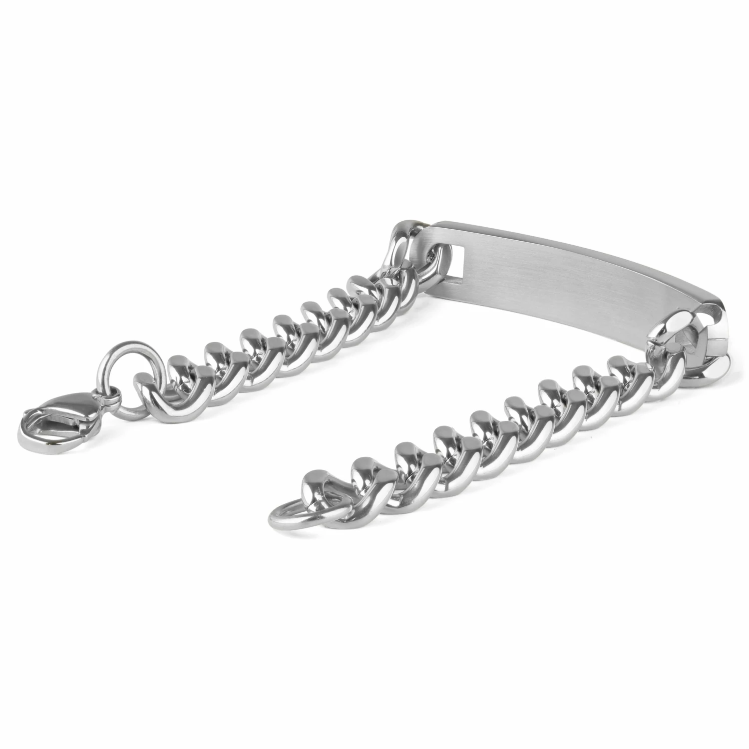 Fort Tempus 10mm Silver-Tone Stainless Steel ID Bracelet 3 Fort Tempus 10mm Silver-Tone Stainless Steel ID Bracelet - Image 3