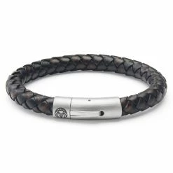 Lucleon Collins | 1/3" (8 mm) Brown Woven Leather Bracelet