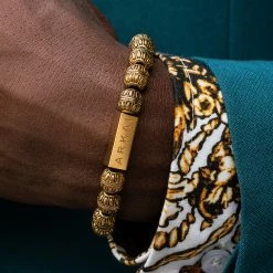 Arkai Roas | Gold-Tone Bead Bracelet -MEN'S BRACELETS Sales Store 12 2