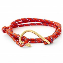 Tailor Toki Red & Gold-Tone Fish Hook Bracelet