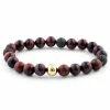 Neshraw Burgundy Stone & Black Zirconia Bracelet