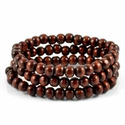 Collin Rowe Brown Wood Bead Bracelet Sets