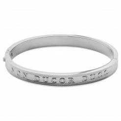 Lucleon Arie | Silver-Tone Stainless Steel Duco Bangle Bracelet