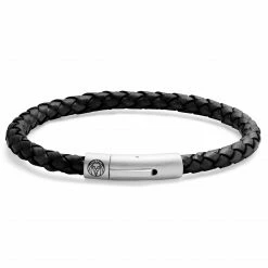 Lucleon Bolo | Black Leather Rope & Stainless Steel Bracelet