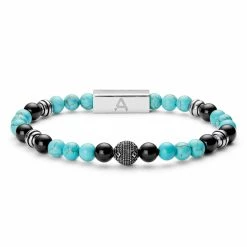Arkai Roas | Black Onyx & Turquoise Bead Bracelet -MEN'S BRACELETS Sales Store 13 2950b46b9d369cc4d499884af6241e7f1