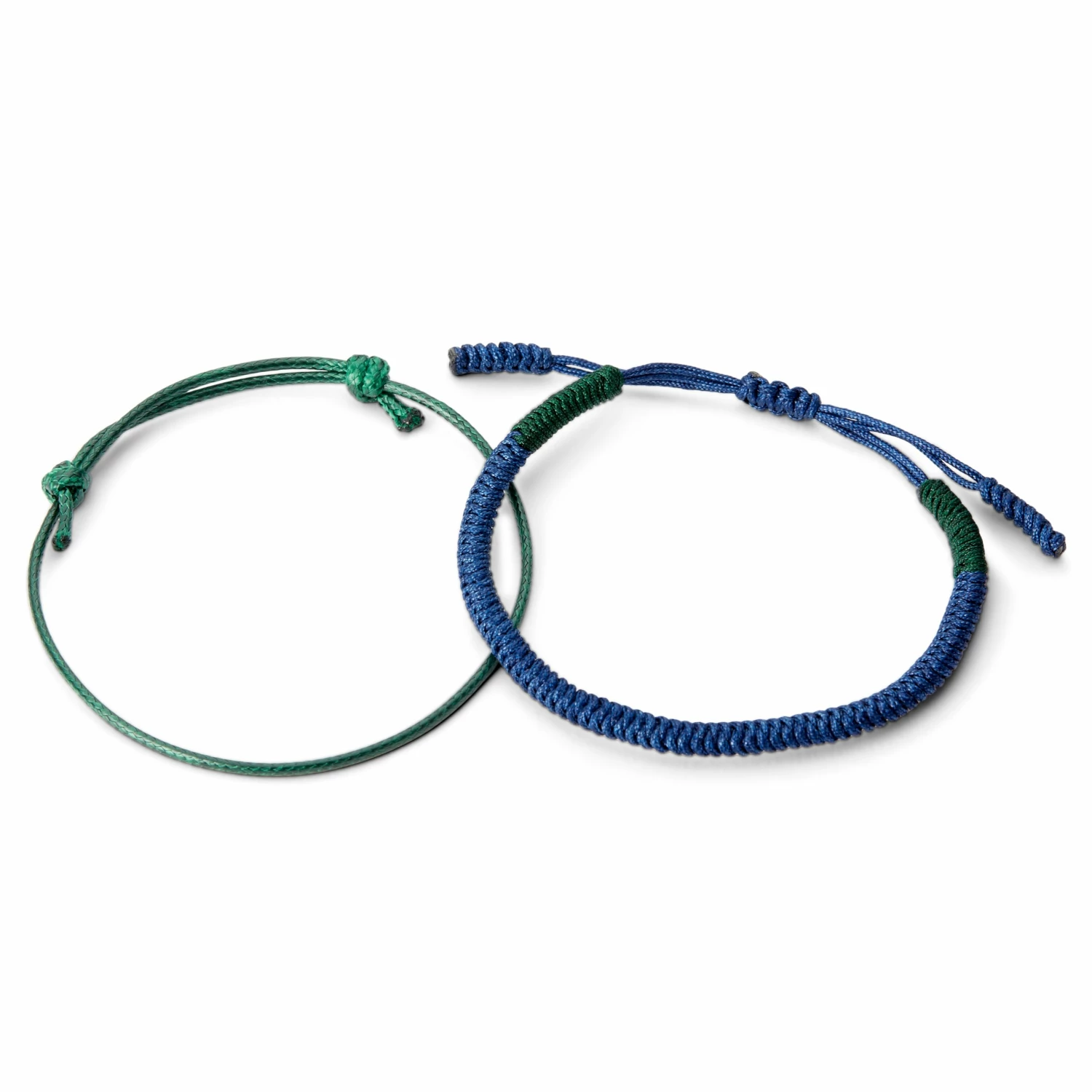 Waykins Green & Blue Braided Nylon Bracelet Set 2 Waykins Green & Blue Braided Nylon Bracelet Set - Image 2