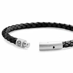 Lucleon Bolo | Black Leather Rope & Stainless Steel Bracelet -MEN'S BRACELETS Sales Store 13 3408bb180789ba82a635615b9e07ea20b 3