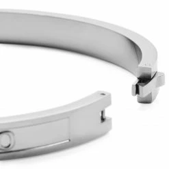 Lucleon Arie | Silver-Tone Stainless Steel Duco Bangle Bracelet -MEN'S BRACELETS Sales Store 13 4 dukk